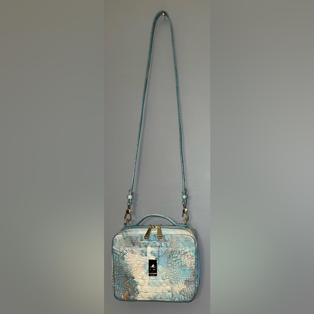 Brahmin Evie Serendipity Melbourne Blue & Cream Crossbody/Shoulder/Handbag NWOT